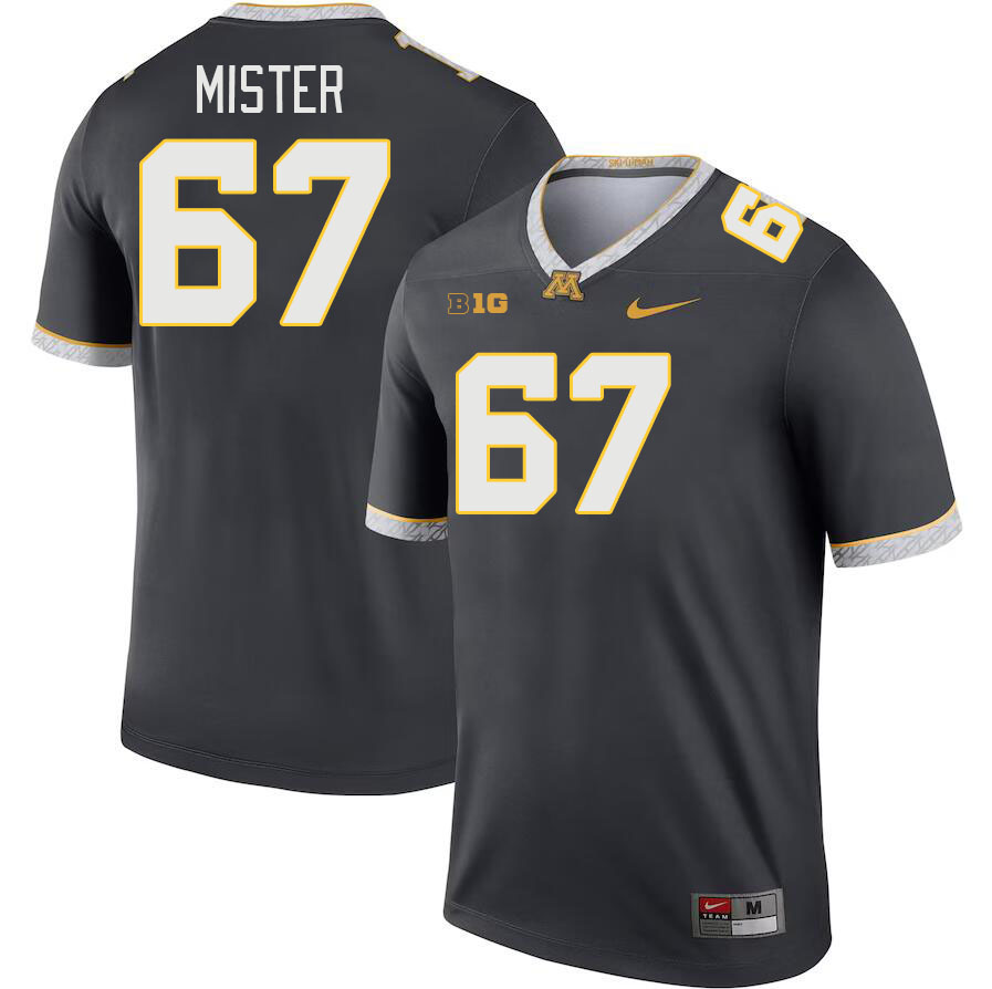 Men #67 De'Eric Mister Minnesota Golden Gophers College Football Jerseys Stitched Sale-Charcoal